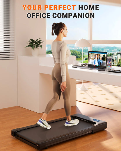 Walking Pad Treadmill – 2-in-1 Portable Under Desk Treadmill with Remote Control, LED Display, and Quiet 2.5HP Motor
