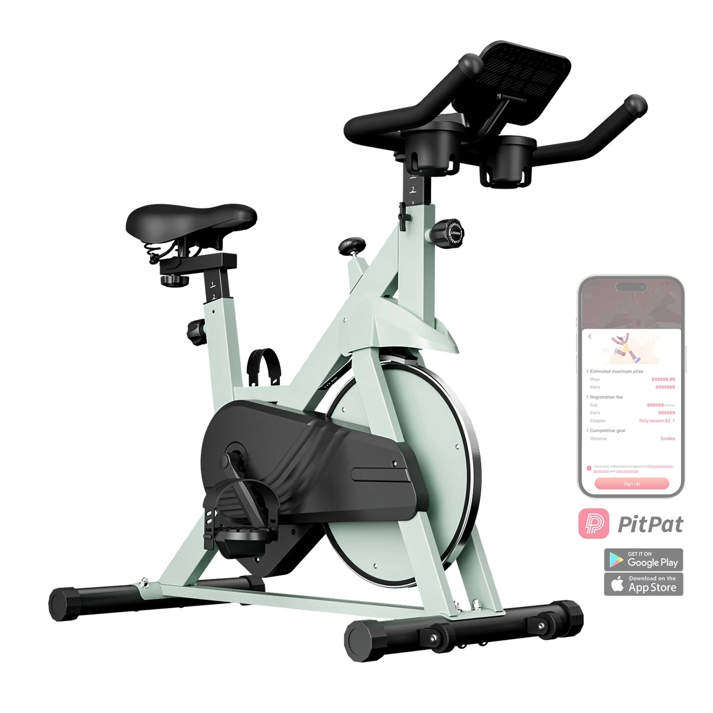 Magnetic Exercise Bike – Adjustable Resistance Ergometer with LCD Display, Quiet Belt Drive, and 100kg Capacity