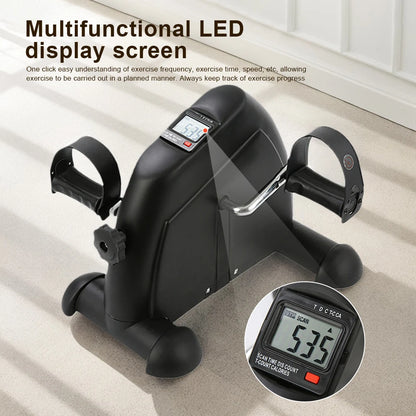 Mini Exercise Bike – Under Desk Pedal Exerciser for Arms & Legs, Adjustable Resistance, Foldable Compact Design