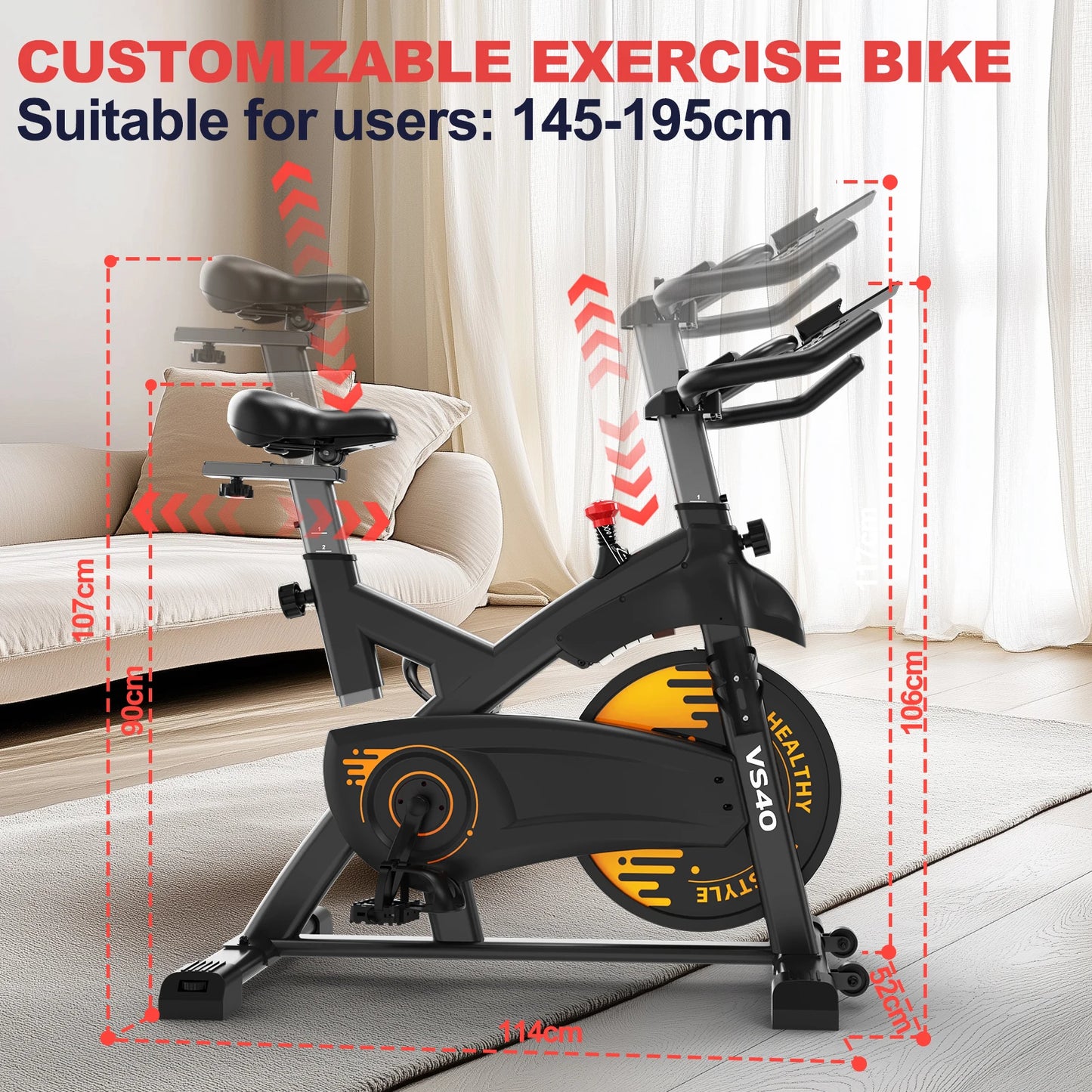 Magnetic Exercise Bike – Quiet Indoor Cycling with Bluetooth, LCD Display, and Adjustable Resistance (350 lbs Capacity)
