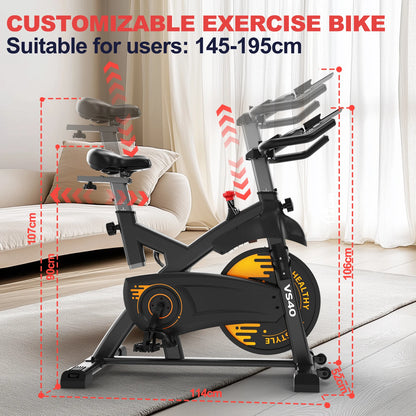 Magnetic Exercise Bike – Quiet Indoor Cycling with Bluetooth, LCD Display, and Adjustable Resistance (350 lbs Capacity)