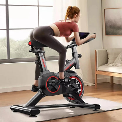 Professional Spinning Exercise Bike – Ergometric Indoor Fitness Bicycle with Adjustable Resistance & LCD Monitor (265 lbs Capacity)