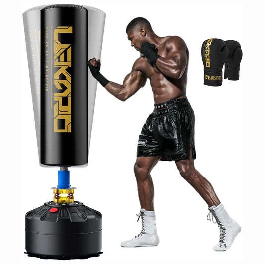 Standing Boxing Post with Gloves – Home Training Punching Bag with Suction Cup Base