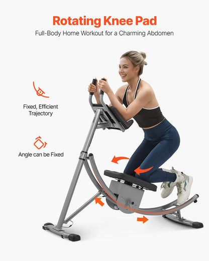 Ab Workout Machine – 440lb Capacity Core Trainer with Curved Track, Adjustable Resistance, and Foldable Design