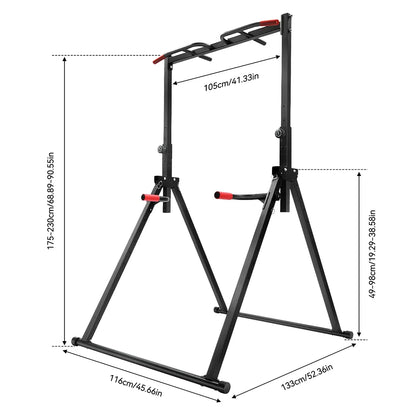 Strength Training Foldable Triangular Pull-Up Bar Station – Multifunctional Freestanding Traction Bar with 441 lbs Capacity