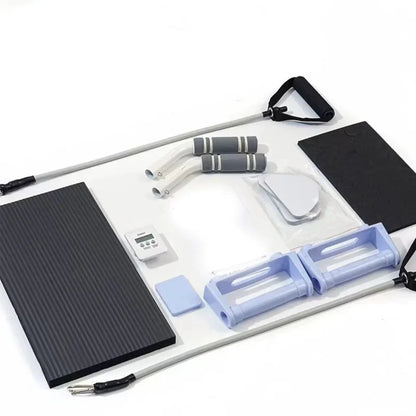 Abdominal Exercise Board – 4-in-1 Core Trainer with Ab Wheel, Push-Up Bars, Resistance Bands, and Timer