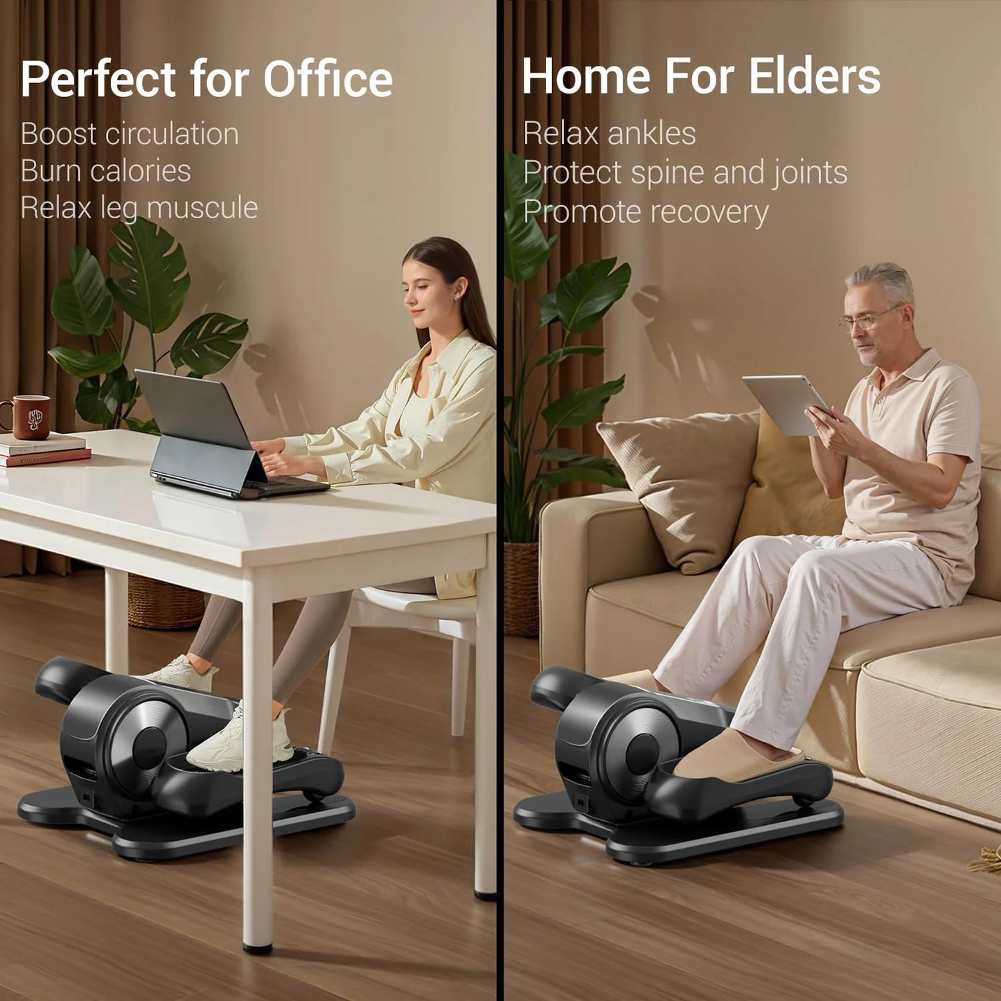 Mini Elliptical Cross Trainer – Compact Under-Desk Cardio Machine for Home and Office