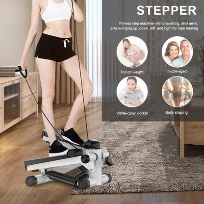 Mini Twist Stepper – Compact Pedal Stepper with Resistance Bands, LED Display, and 120kg Capacity