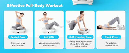 Whole Body Vibration Plate – Power Fitness Platform with Remote, 10 Speed Levels & Resistance Bands