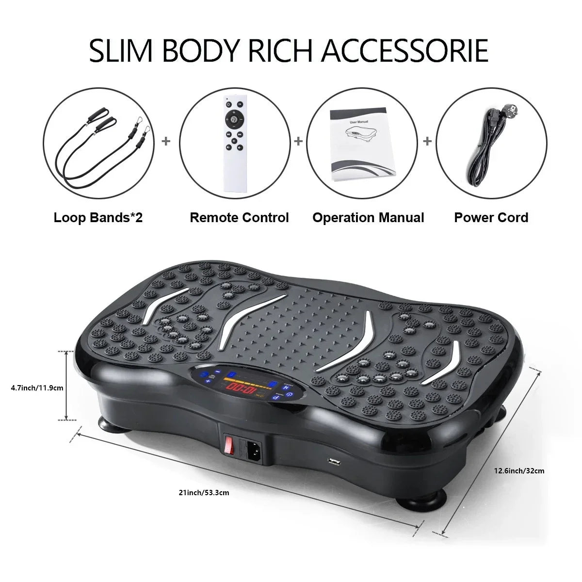 Vibration Plate Exercise Machine – Full Body Workout Platform for Weight Loss & Lymphatic Drainage, 400 lbs Capacity