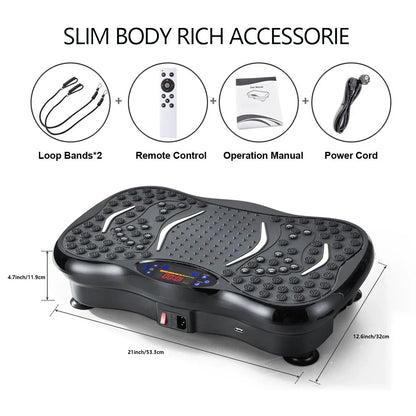 Vibration Plate Exercise Machine – Full Body Workout Platform for Weight Loss & Lymphatic Drainage, 400 lbs Capacity
