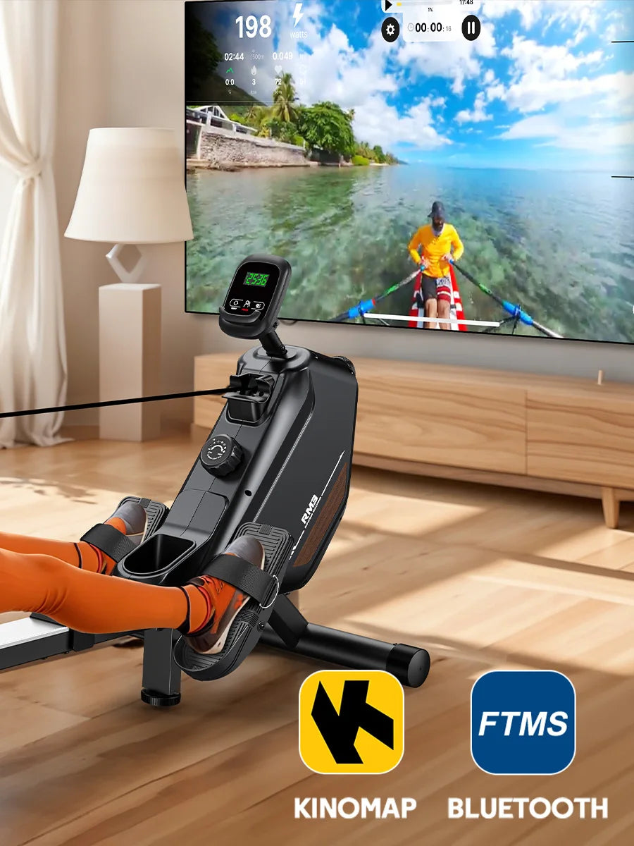 Magnetic Rowing Machine – Foldable RM3 Rower with 16 Resistance Levels, Bluetooth, and 150kg Capacity