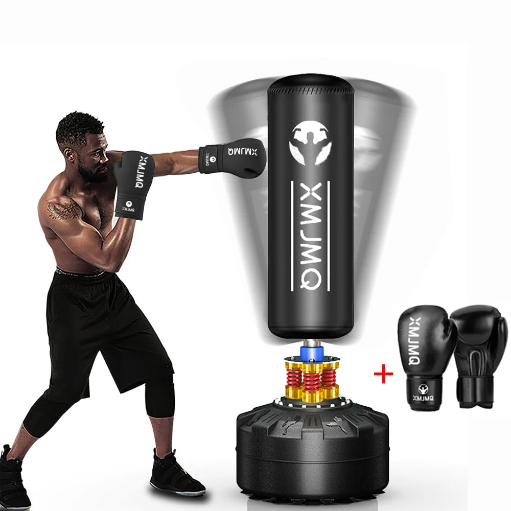 Standing Boxing Post with Gloves – Home Training Punching Bag with Suction Cup Base