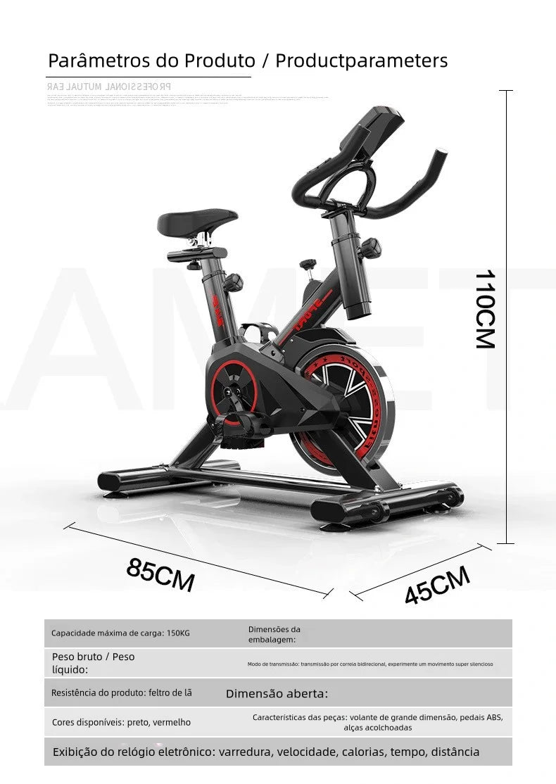 Professional Spinning Exercise Bike – Ergometric Indoor Fitness Bicycle with Adjustable Resistance & LCD Monitor (265 lbs Capacity)