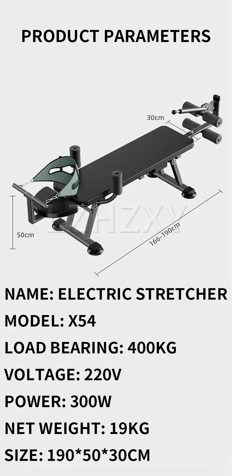 Electric Spine Traction Table – Cervical & Lumbar Stretching Device, Inversion Table for Pain Relief & Height Increase (880 lbs Capacity)