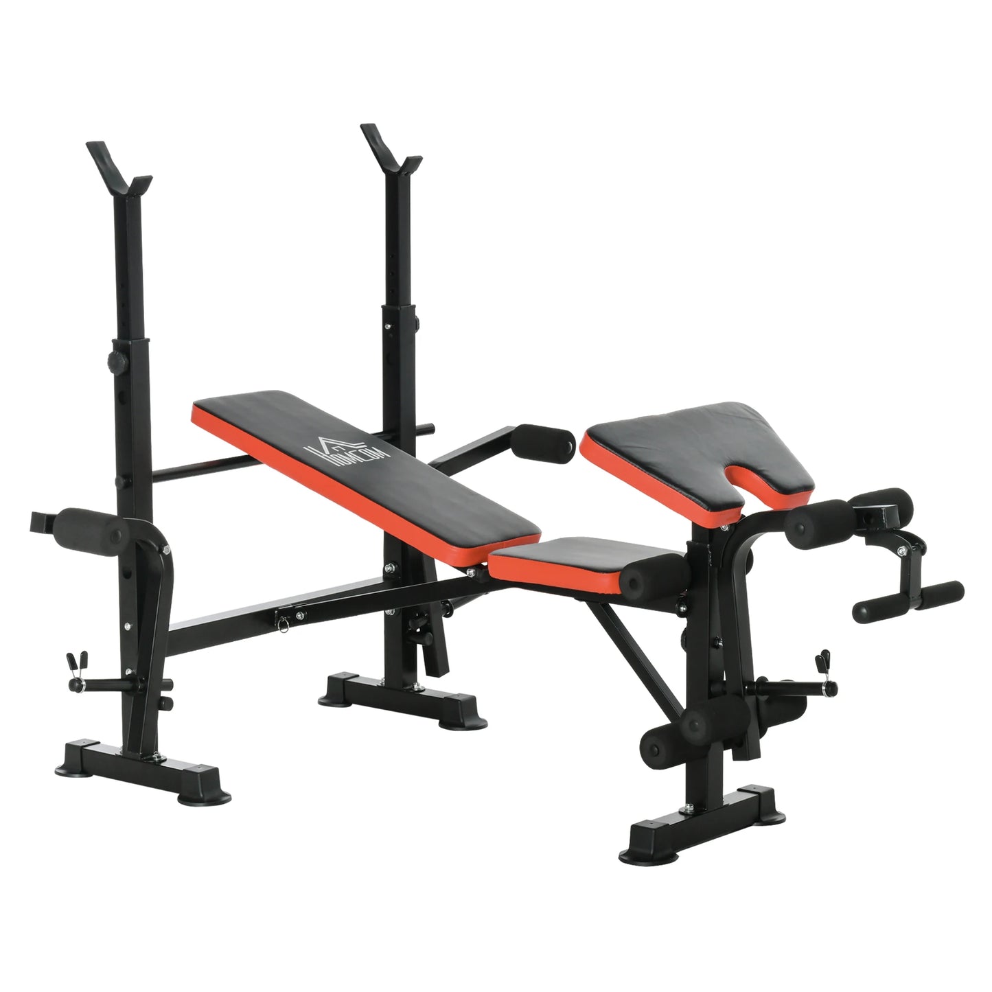 Adjustable Weight Bench with Bar Support – Full Body Strength Training Bench, Multi-Position Backrest, Leg Curl & Arm Trainer