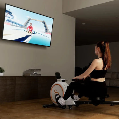 Smart Rowing Machine with 32 Magnetic Resistance Levels – Bluetooth Fitness Rower with LED Monitor & Tablet Holder (300 lbs Capacity)