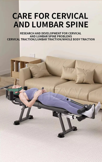 Electric Spine Traction Table – Cervical & Lumbar Stretching Device, Inversion Table for Pain Relief & Height Increase (880 lbs Capacity)