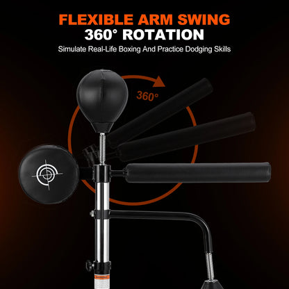 5-in-1 Punching Bag with Stand – Freestanding Boxing Trainer with Speed Balls, Reflex Bar, Target Pad, and Adjustable Height