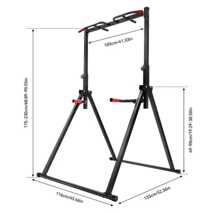 Strength Training Foldable Triangular Pull-Up Bar Station – Multifunctional Freestanding Traction Bar with 441 lbs Capacity