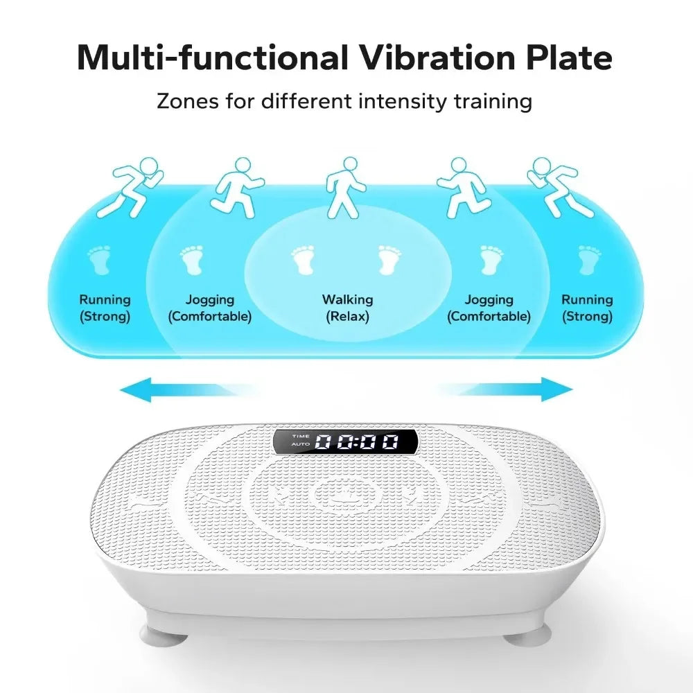Whole Body Vibration Plate – Power Fitness Platform with Remote, 10 Speed Levels & Resistance Bands