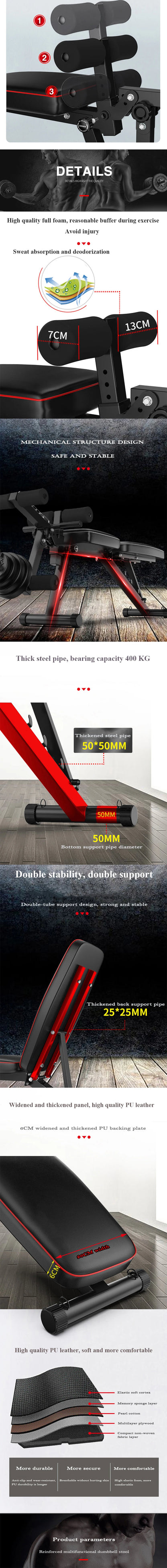 Multi-Functional Dumbbell Stool – Adjustable Weightlifting Bench & Sit-Up Board for Home Gym