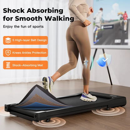 Walking Pad Treadmill – 2-in-1 Portable Under Desk Treadmill with Remote Control, LED Display, and Quiet 2.5HP Motor