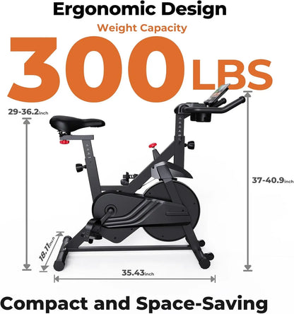 Magnetic Exercise Bike – Adjustable Resistance Ergometer with LCD Display, Quiet Belt Drive, and 100kg Capacity