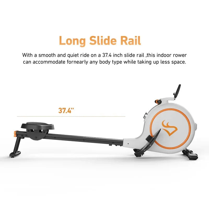 Smart Rowing Machine with 32 Magnetic Resistance Levels – Bluetooth Fitness Rower with LED Monitor & Tablet Holder (300 lbs Capacity)