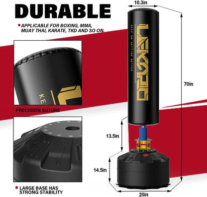 Standing Boxing Post with Gloves – Home Training Punching Bag with Suction Cup Base