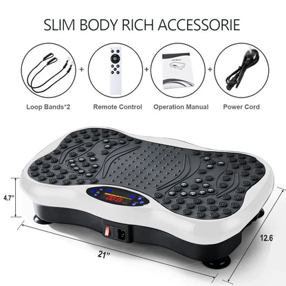 Vibration Plate Exercise Machine – Full Body Workout Platform for Weight Loss & Lymphatic Drainage, 400 lbs Capacity