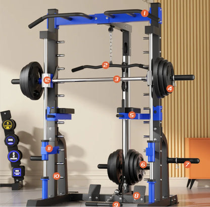 Smith Machine with Squat Rack – Multi-Functional Home Gym Power Station, 660 lbs Capacity