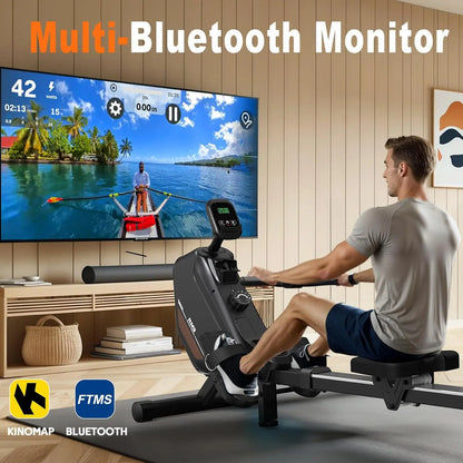 Magnetic Rowing Machine – Foldable RM3 Rower with 16 Resistance Levels, Bluetooth, and 150kg Capacity