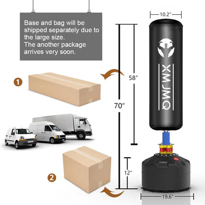 Standing Boxing Post with Gloves – Home Training Punching Bag with Suction Cup Base