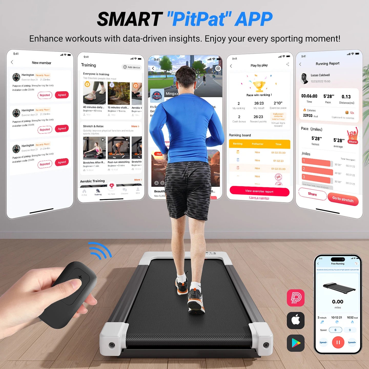 Walking Pad Treadmill – 2-in-1 Portable Under Desk Treadmill with Remote Control, LED Display, and Quiet 2.5HP Motor