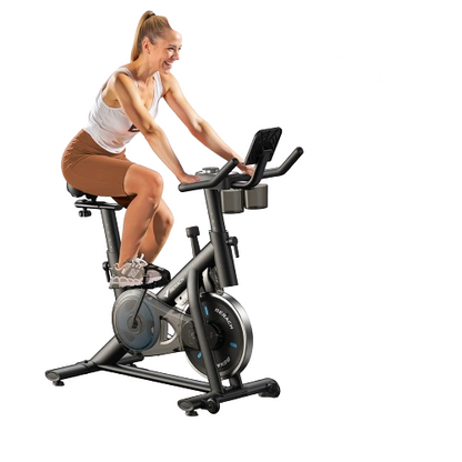 Stationary Exercise Bike – Quiet Indoor Cycling Bike with Brake Pad Resistance, App Connectivity, and 300lb Capacity