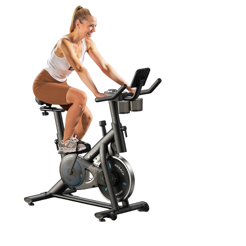 Stationary Exercise Bike – Quiet Indoor Cycling Bike with Brake Pad Resistance, App Connectivity, and 300lb Capacity