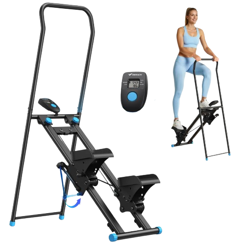 Vertical Stair Stepper Machine – Compact Folding Climber with Adjustable Handlebars for Full-Body Cardio and Strength Training