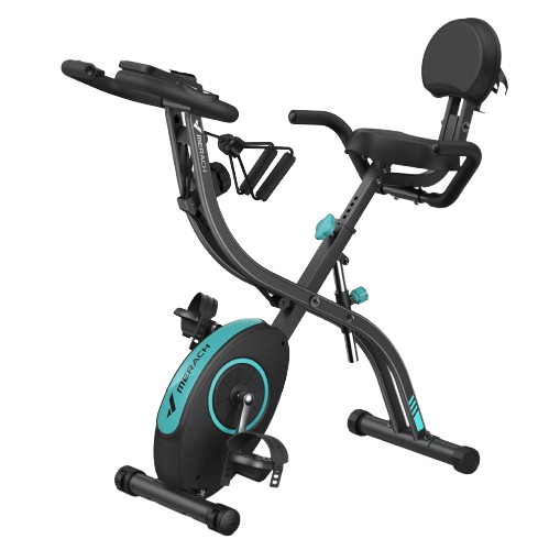 4-in-1 Foldable Exercise Bike – Upright & Recumbent Modes with 16 Resistance Levels, LCD Monitor, and Pulse Sensors