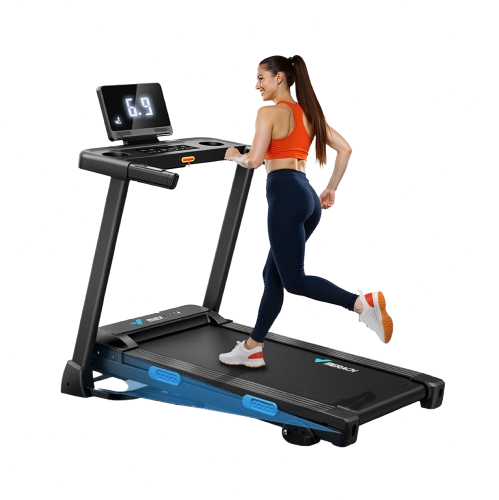 Foldable Treadmill with Incline – Quiet Double Deck Shock Absorption, Heart Rate Monitoring, 7.5MPH