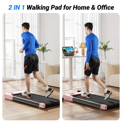 Walking Pad Treadmill – 2-in-1 Portable Under Desk Treadmill with Remote Control, LED Display, and Quiet 2.5HP Motor