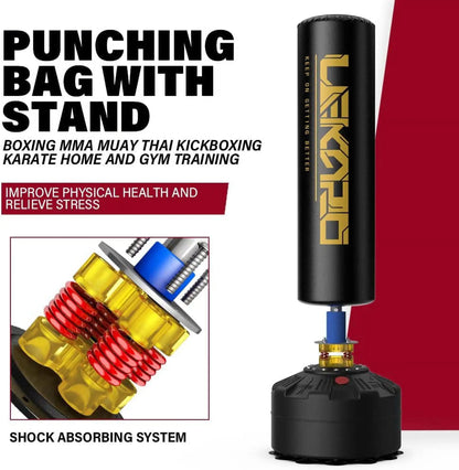 Standing Boxing Post with Gloves – Home Training Punching Bag with Suction Cup Base