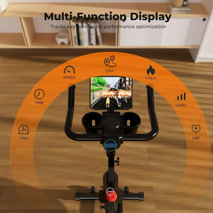 Magnetic Exercise Bike – Adjustable Resistance Ergometer with LCD Display, Quiet Belt Drive, and 100kg Capacity