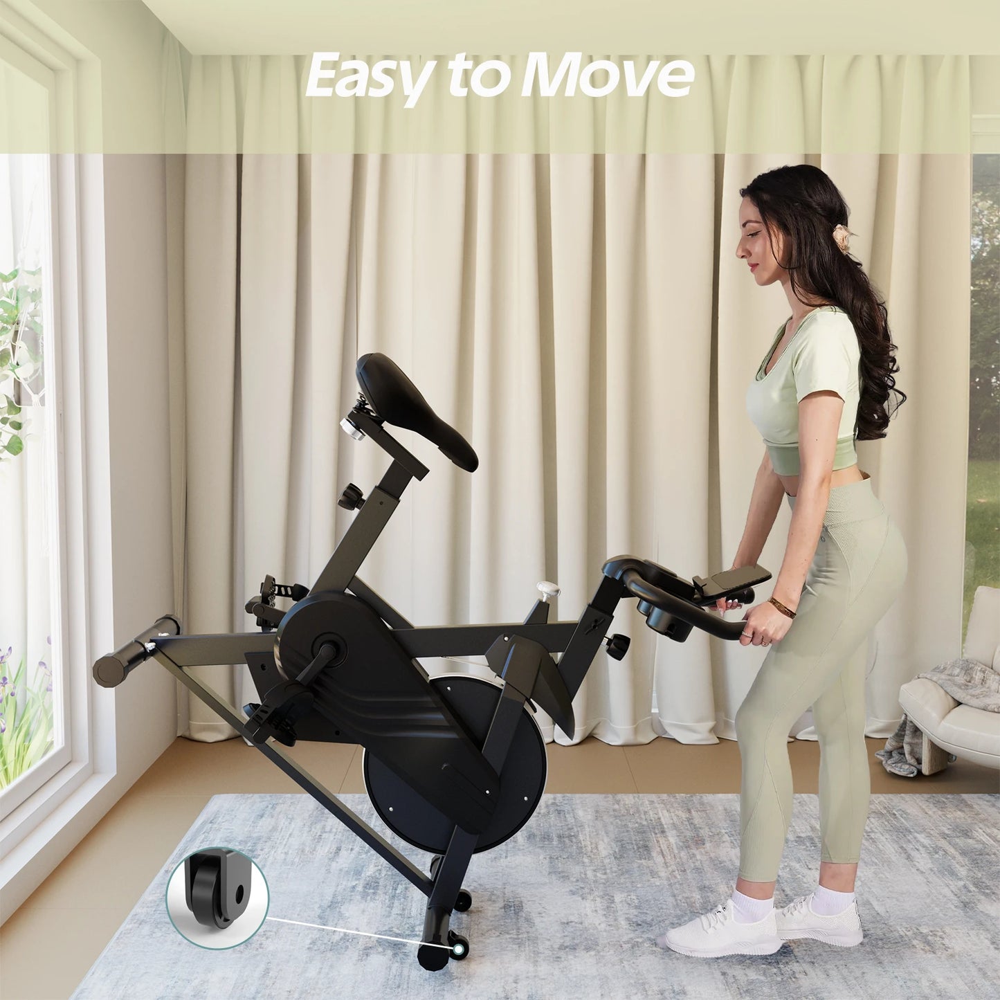 Magnetic Exercise Bike – Adjustable Resistance Ergometer with LCD Display, Quiet Belt Drive, and 100kg Capacity