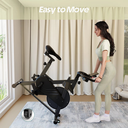 Magnetic Exercise Bike – Adjustable Resistance Ergometer with LCD Display, Quiet Belt Drive, and 100kg Capacity