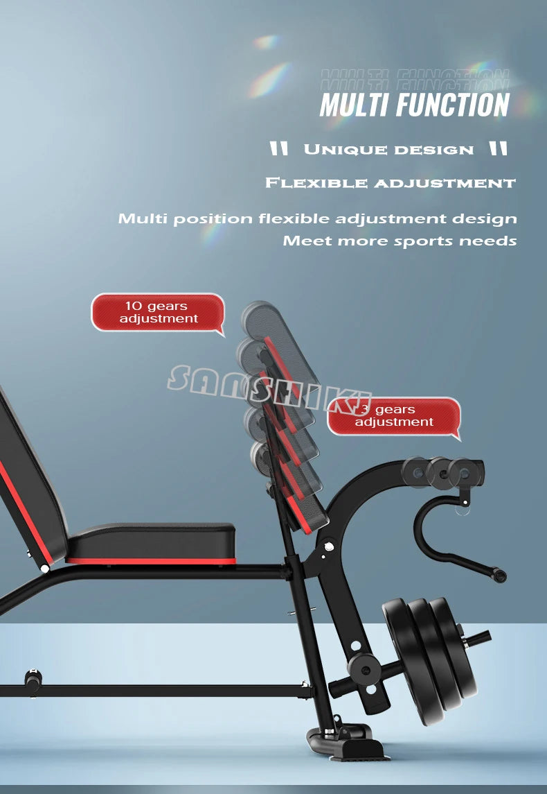 Multi-Function Weightlifting Bench – Adjustable Fitness Bench for Dumbbell Training, Roman Chair, and Core Workouts