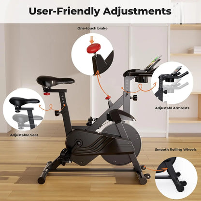 Magnetic Exercise Bike – Adjustable Resistance Ergometer with LCD Display, Quiet Belt Drive, and 100kg Capacity