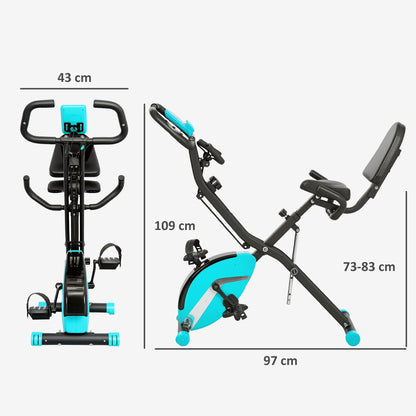 Folding Exercise Bike – Sportnow Compact Magnetic Bike with 8 Resistance Levels and LCD Monitor