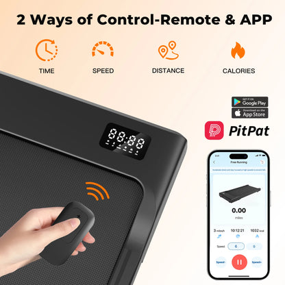 Walking Pad Treadmill – 2-in-1 Portable Under Desk Treadmill with Remote Control, LED Display, and Quiet 2.5HP Motor