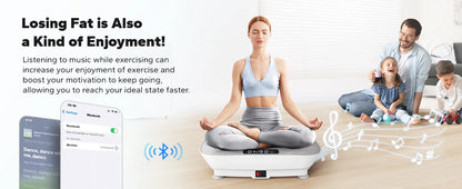Whole Body Vibration Plate – Power Fitness Platform with Remote, 10 Speed Levels & Resistance Bands
